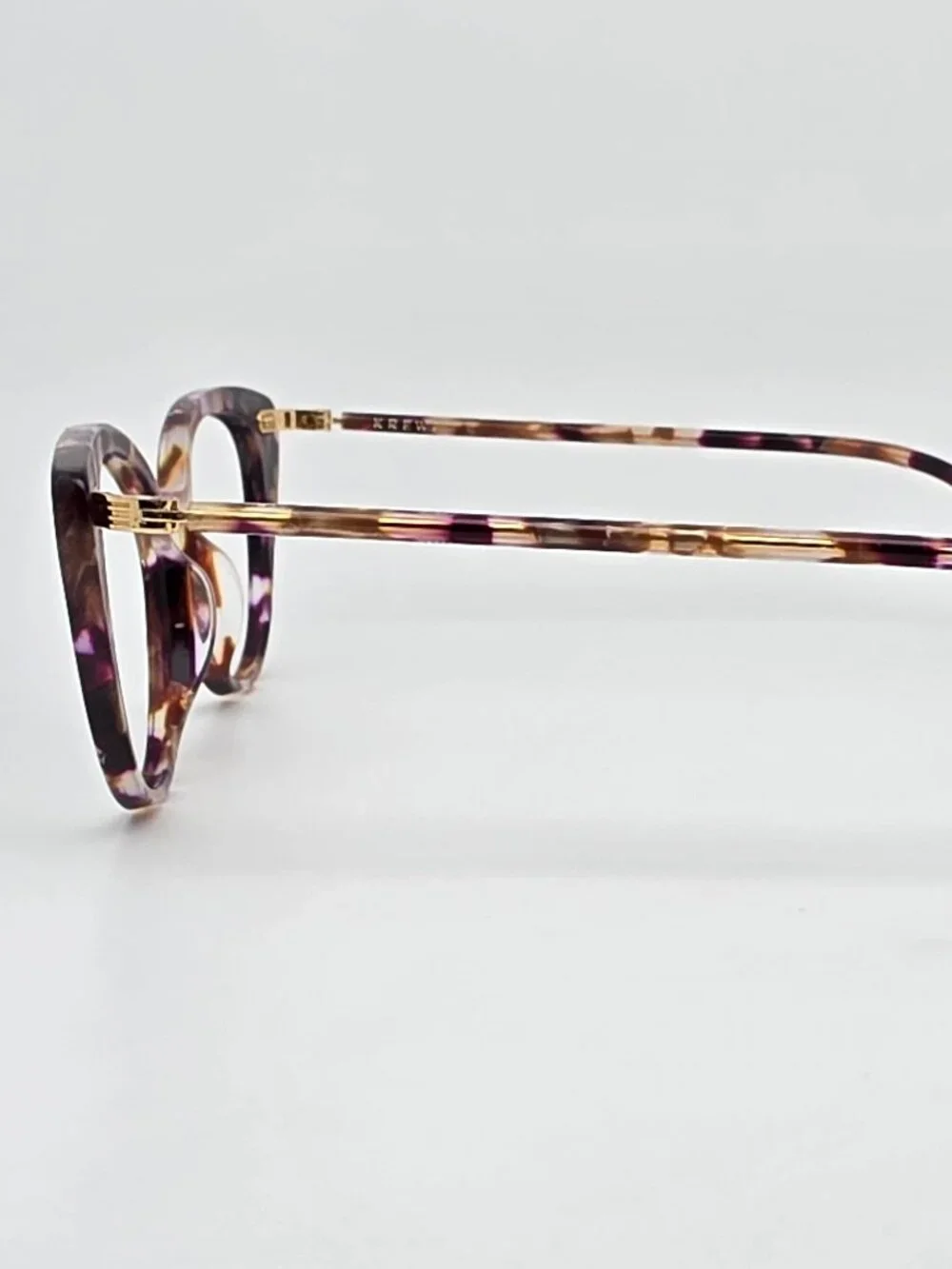 Krewe Optical Emma Stardust Purple Tortoise Cat Eye Eyeglasses Frame 50-18-138